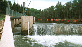 Sea lamprey barrier on Brule River.